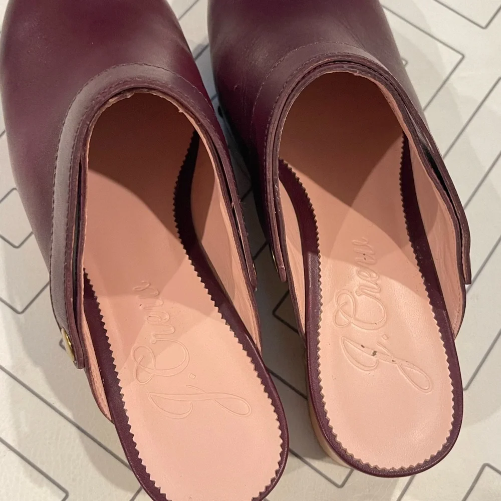J. Crew Burgundy Leather Studded Mules - Picture 6 of 13